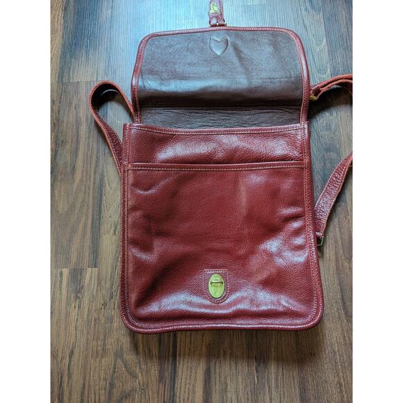Vintage Amiiet Burgundy Leather Backback Bag Truly Unique 70s - Picture 4 of 8